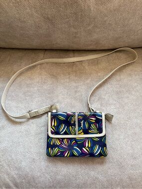Relic Navy Floral Crossbody with Cream Trim